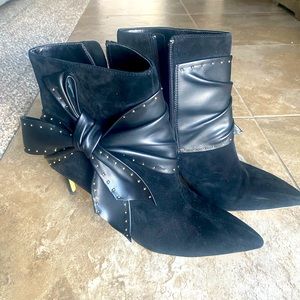 WHBM Black heel booties